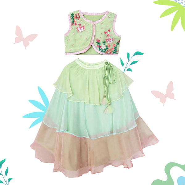 Butterfly garden skirt set